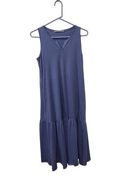 Peruvian Connection Sleeveless Tiered Blue Midi Dress Size Small Womens Casual W